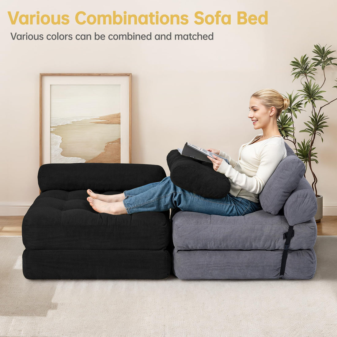 Folding Sleeper Chair Bed – Grey