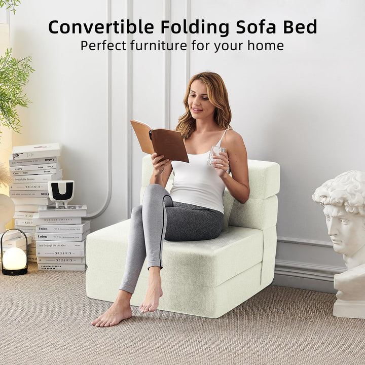 FILUXE Foldable Sleeper Chair – Dark Gray