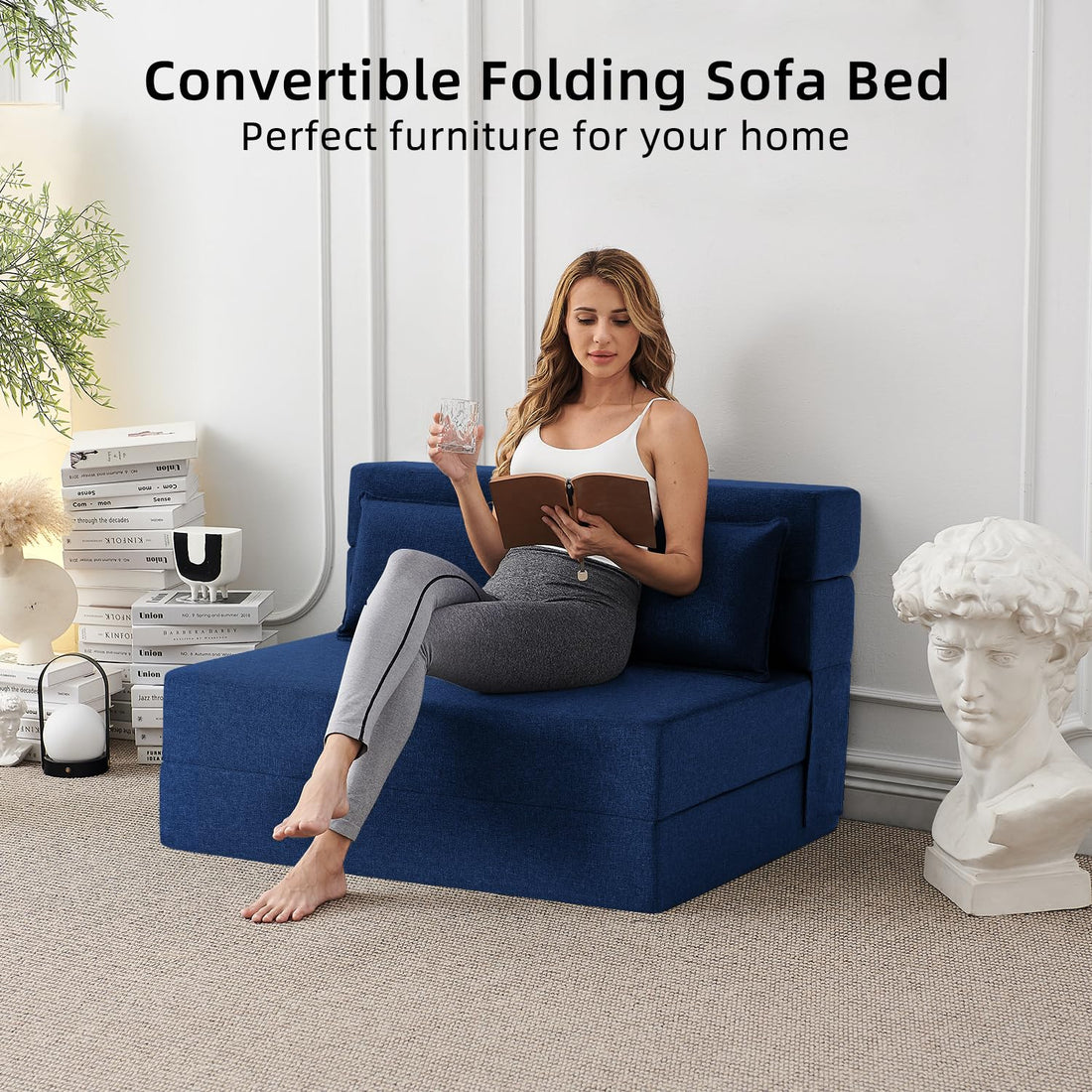 FILUXE Foldable Sleeper Chair – Dark Gray