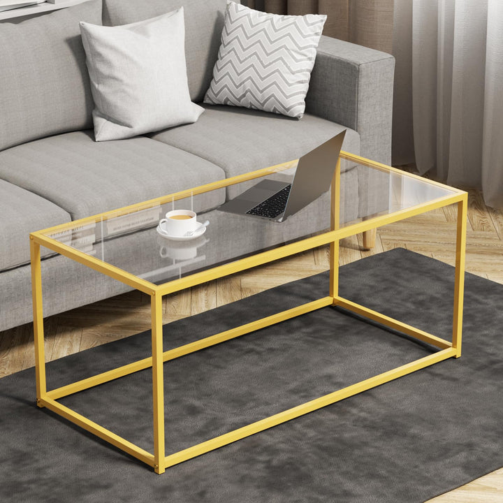 Black Glass Square Coffee Table – 26"