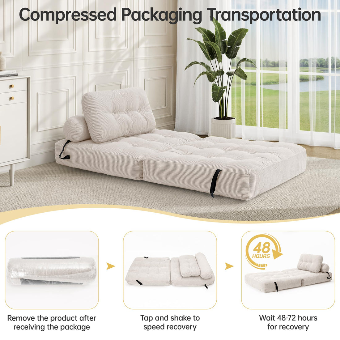 Folding Sleeper Chair Bed – Grey