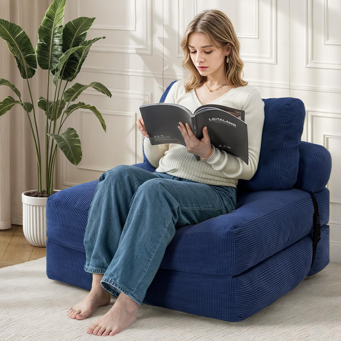 Folding Sleeper Chair Bed – Grey