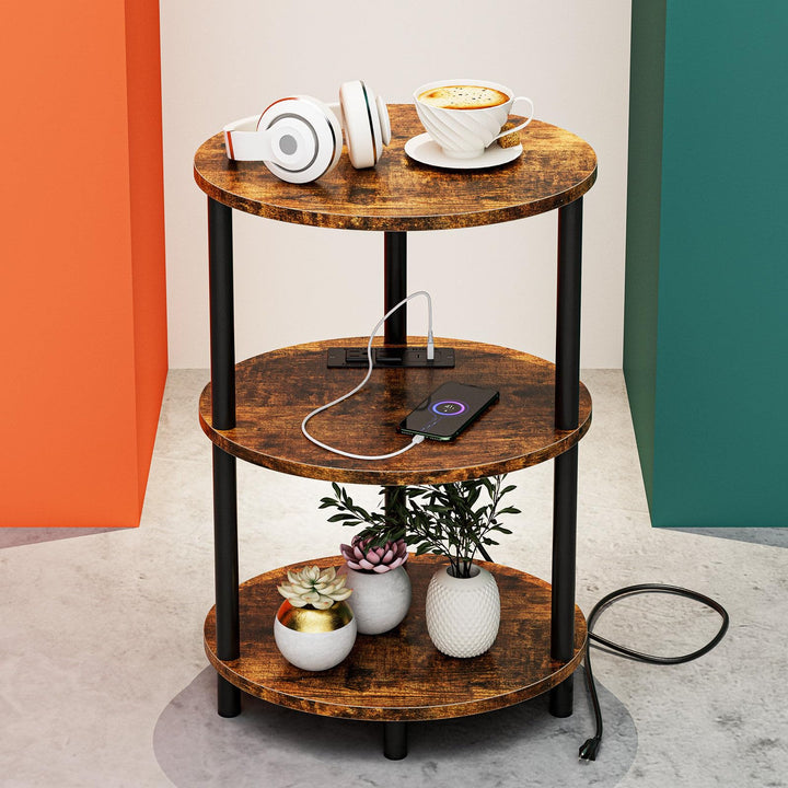 3-Tier Rustic Side Table