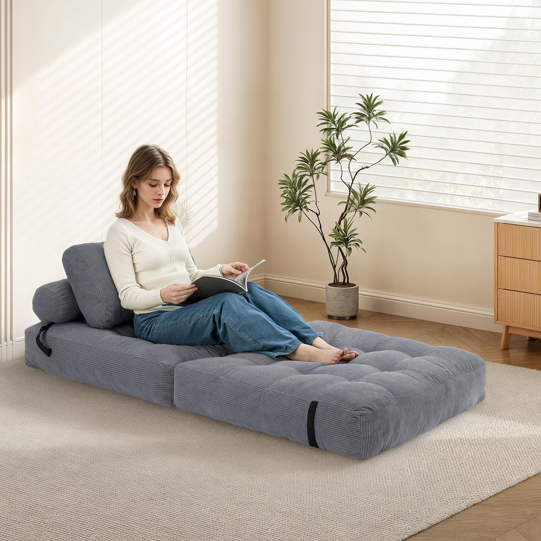 Folding Sleeper Chair Bed – Grey