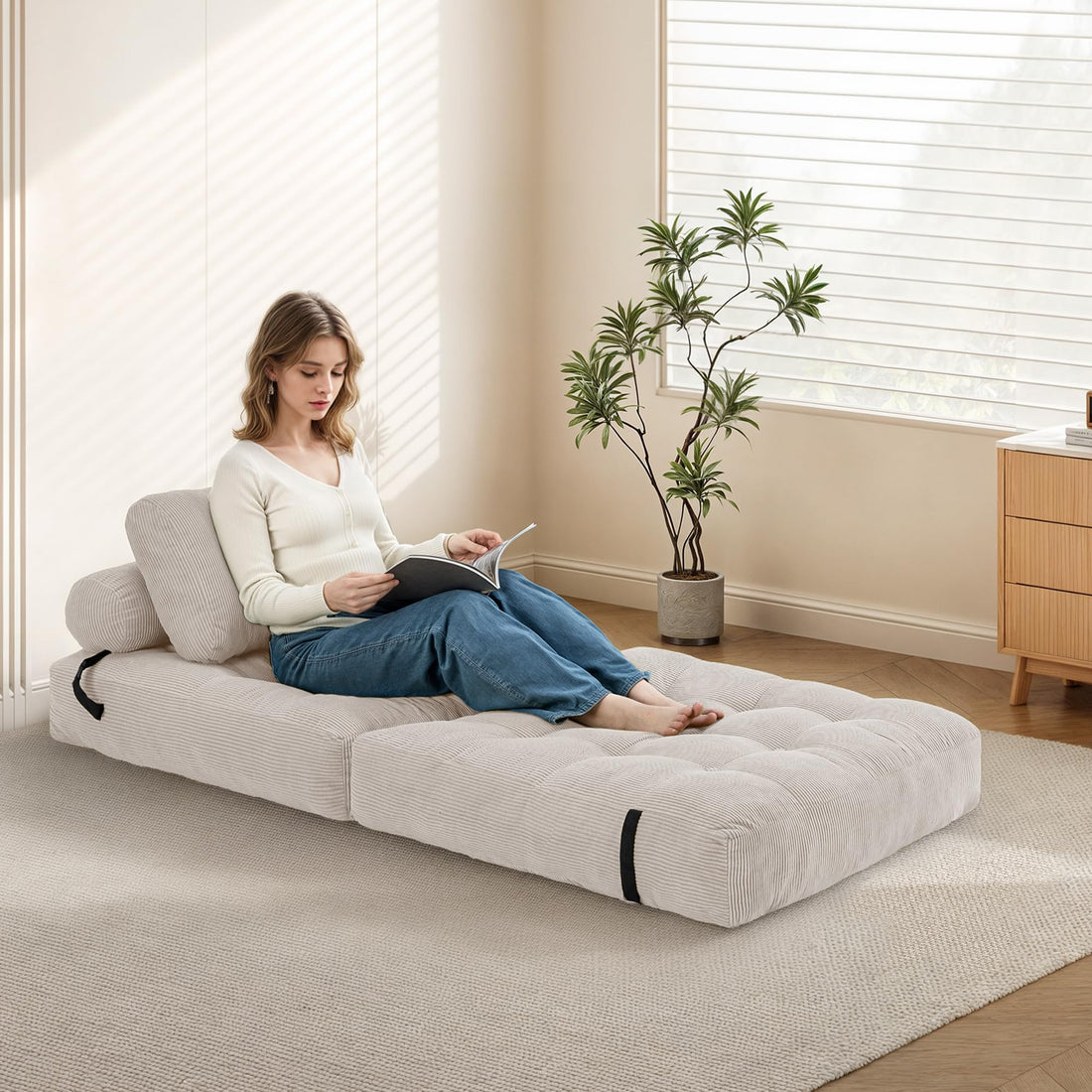 Folding Sleeper Chair Bed – Grey