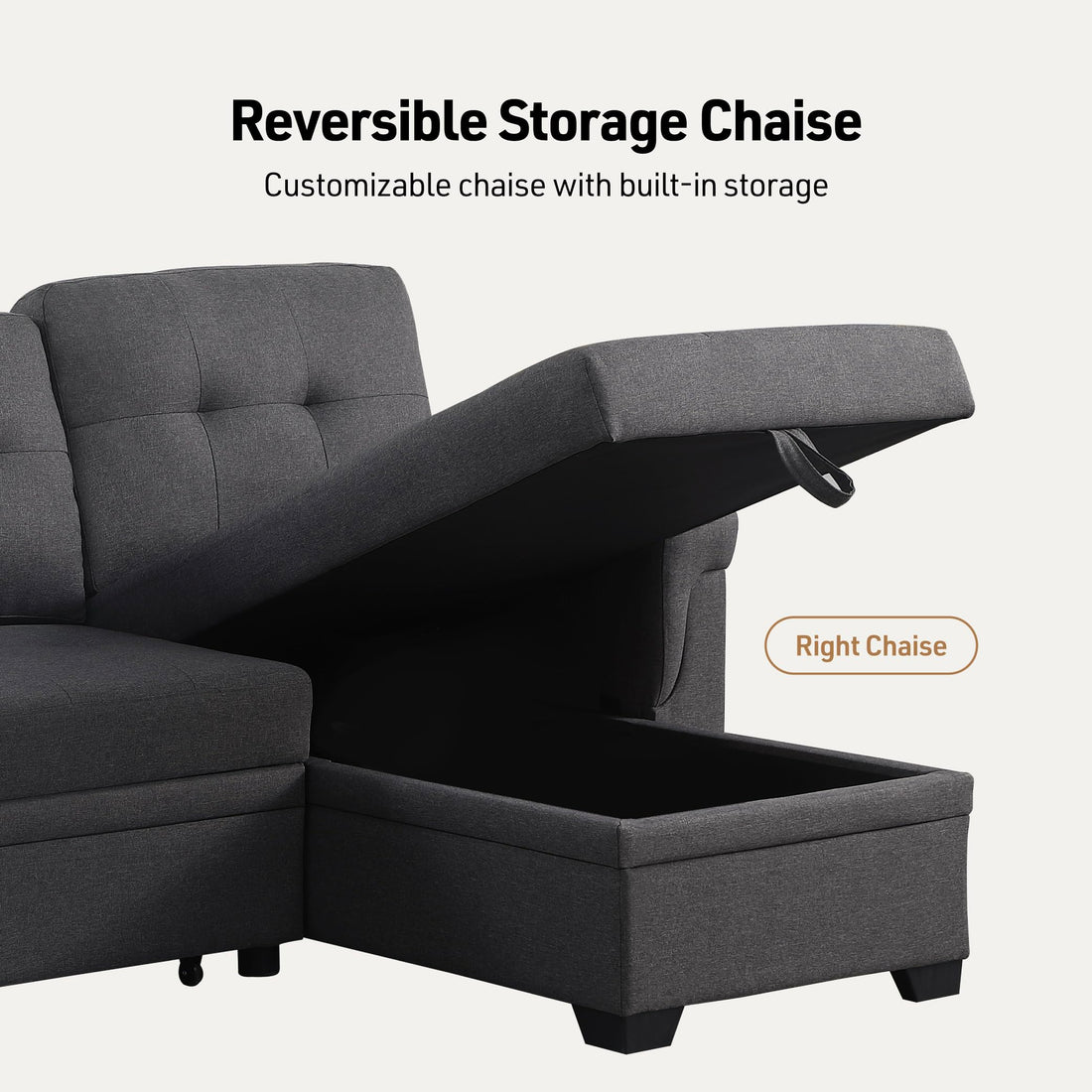 Lucca Sleeper Sofa with Storage
