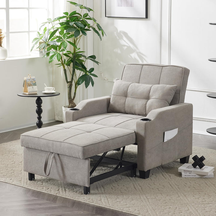 Sleeper Chair Bed with USB – Gray