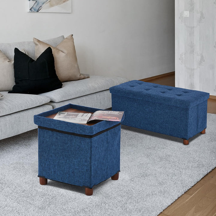 30" Orange Storage Ottoman Bench