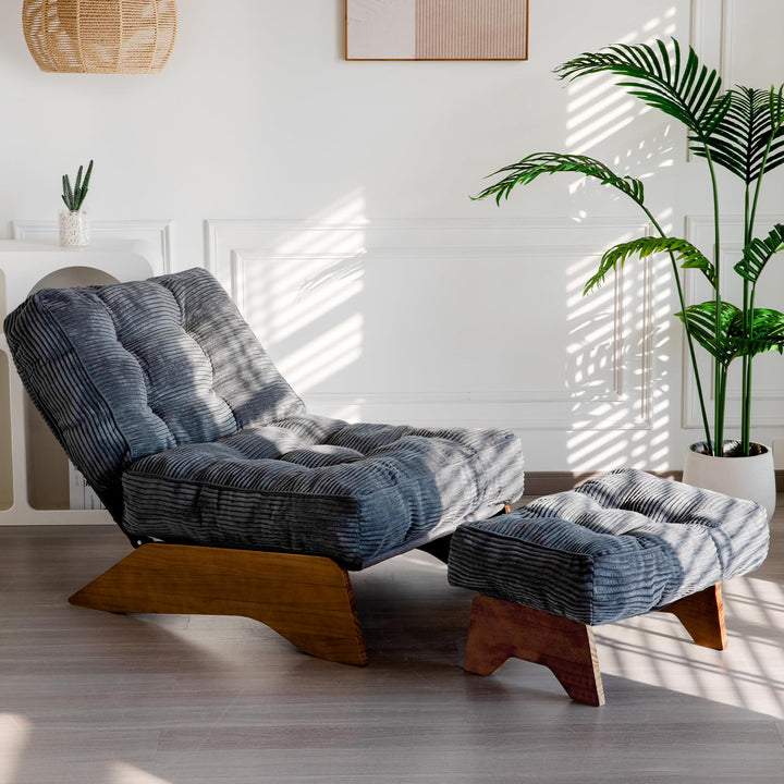 MAXYOYO Navy Accent Chair & Ottoman