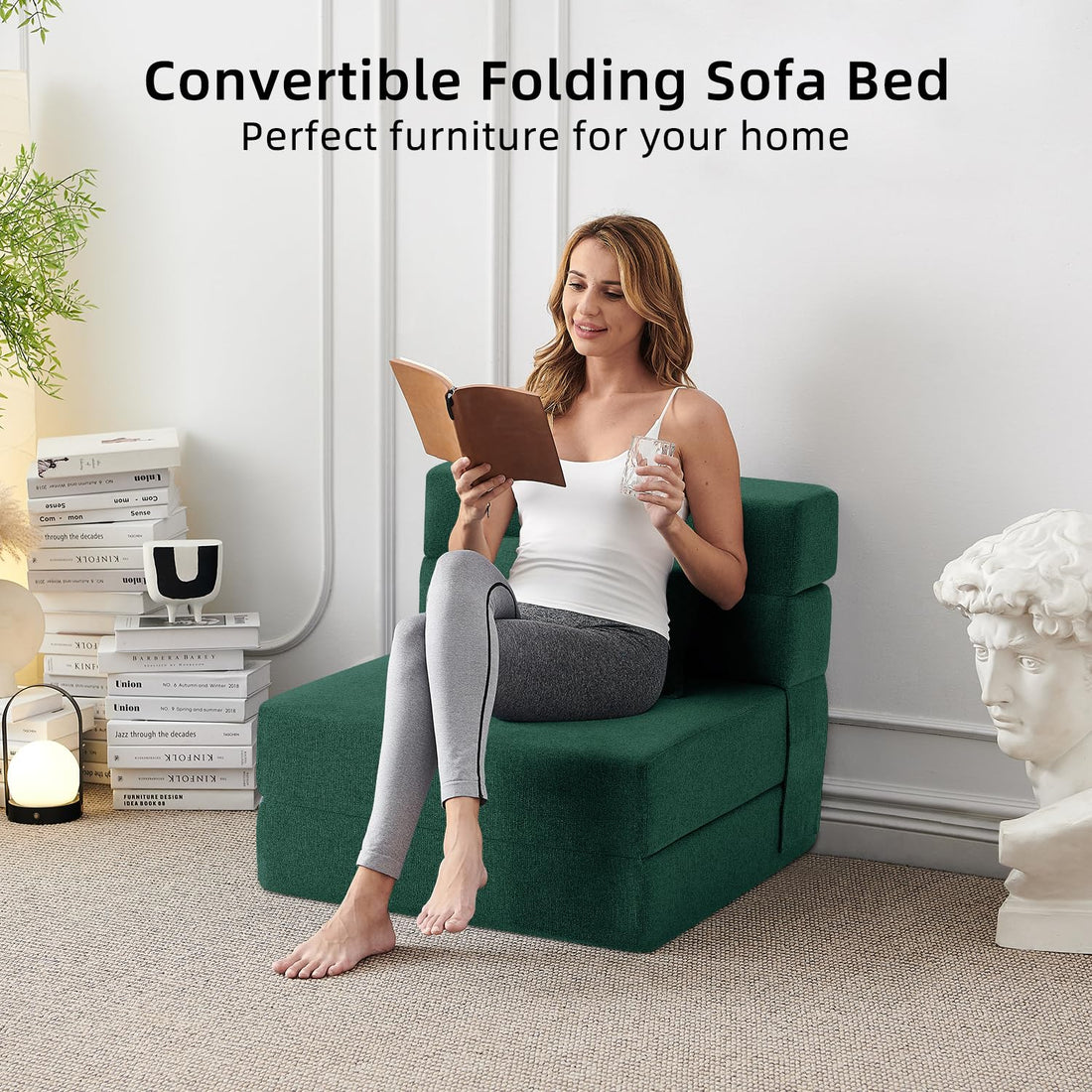 FILUXE Foldable Sleeper Chair – Dark Gray