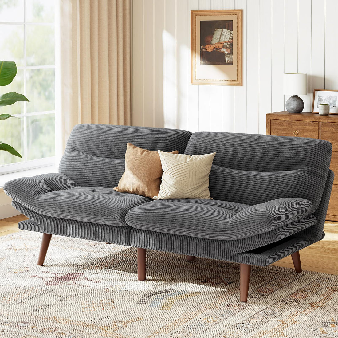 Marsail Futon Sofa Bed, Grey