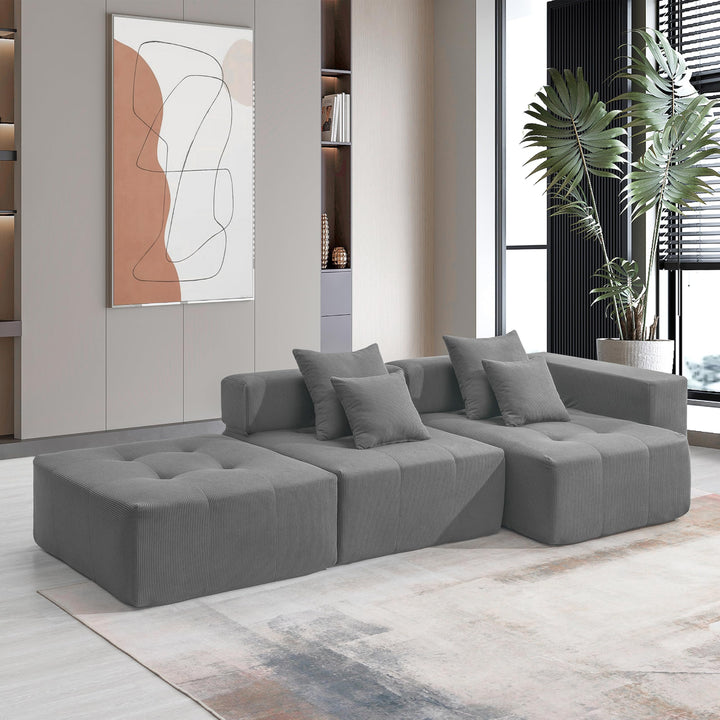 81.5" Sleeper Sectional Sofa – Dark Gray