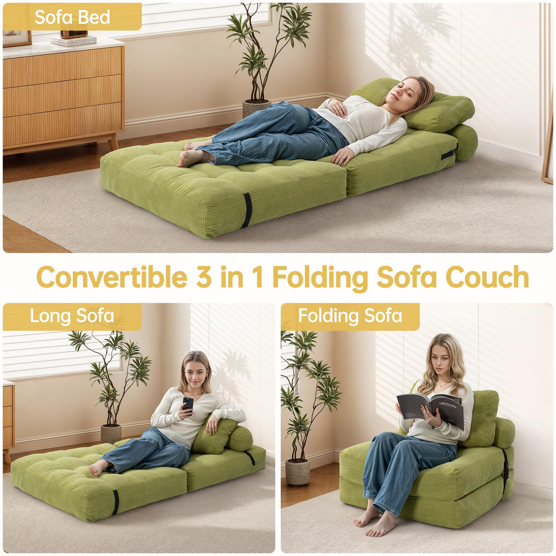 Folding Sleeper Chair Bed – Grey