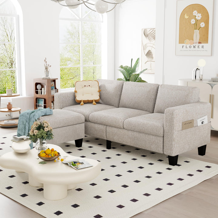 ZeeFu Convertible Velvet Sofa – Orange