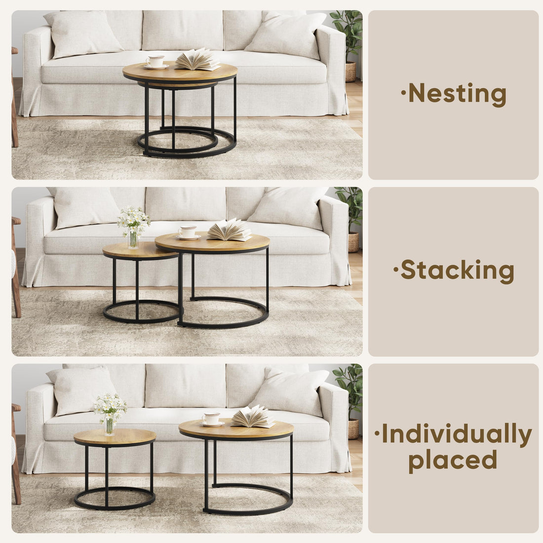 Smuxee Nesting Coffee Tables Set