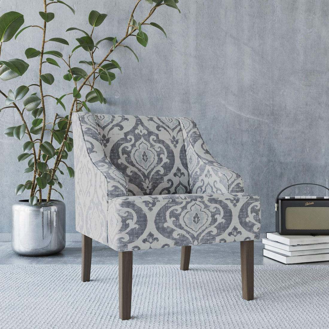 HomePop Swoop Arm Living-Room-Chairs, Velvet Teal