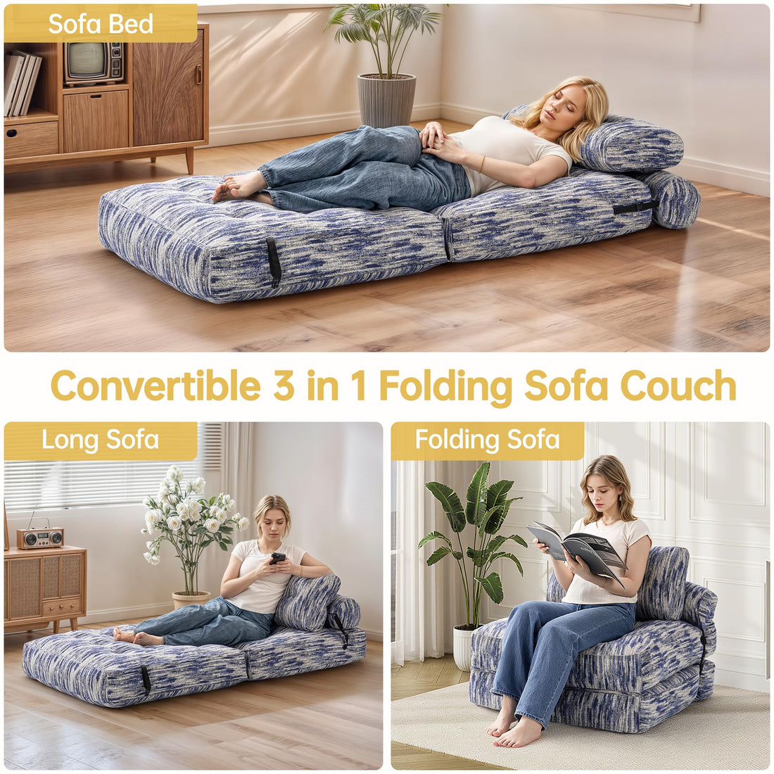Folding Sleeper Chair Bed – Grey