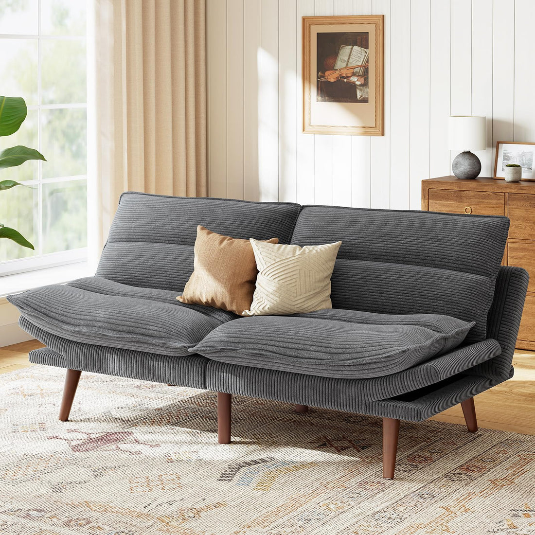 Marsail Futon Sofa Bed, Grey