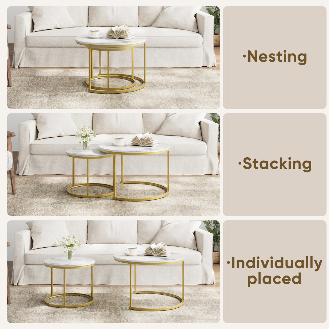 Smuxee Nesting Coffee Tables Set