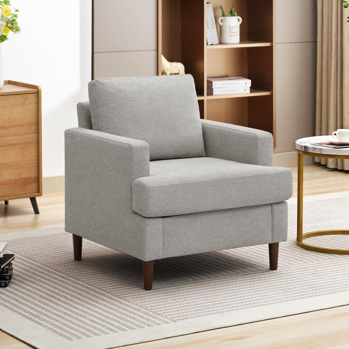 Mid-Century Grey Accent Chair